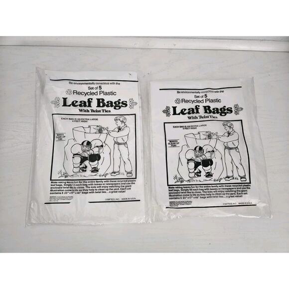 VTG NEW SEALED 4' Football Leaf Bags Set Made USA 80s 90s NFL Yard Set Of 2packs - Picture 1 of 7